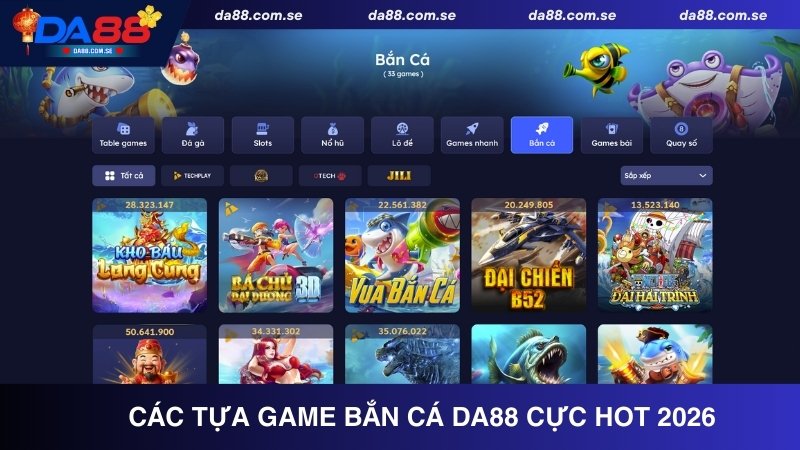 Bắn Cá DA88 - Trải Nghiệm Săn Cá Đỉnh Cao, Đồ Họa Siêu Nét - IVONIX.BIZ