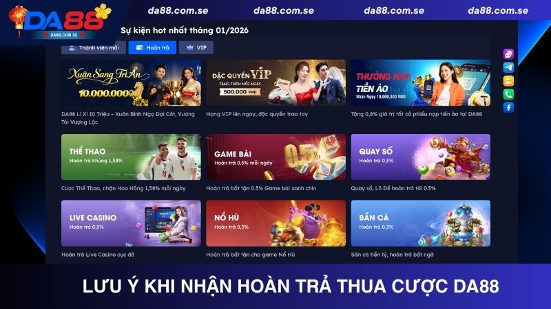 Hoàn Trả Thua Cược Da88 Cược Thả Ga Hoàn Tiền Cực Khủng - IVONIX.BIZ